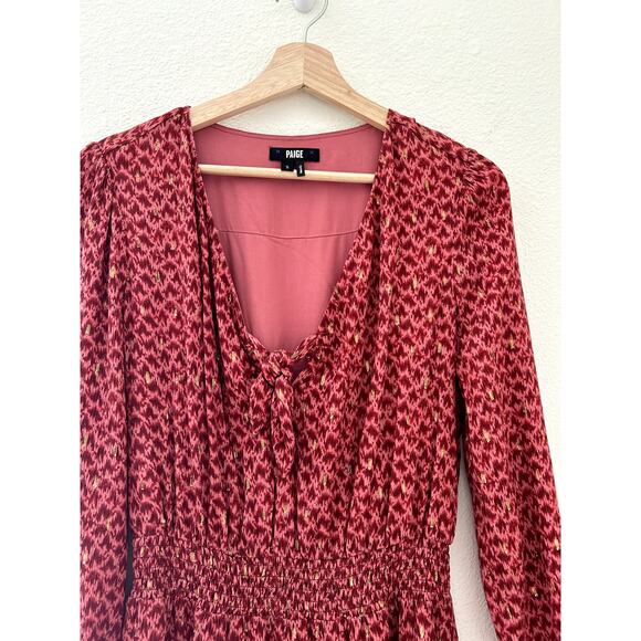 PAIGE Sandee Mini Day to Night Dress in Papaya Multi S - Picture 7 of 10